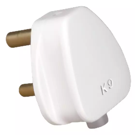 K9 Euro Rolta 3 Pin Top Plug 16 Amp White, 9099 (Pack of 20)