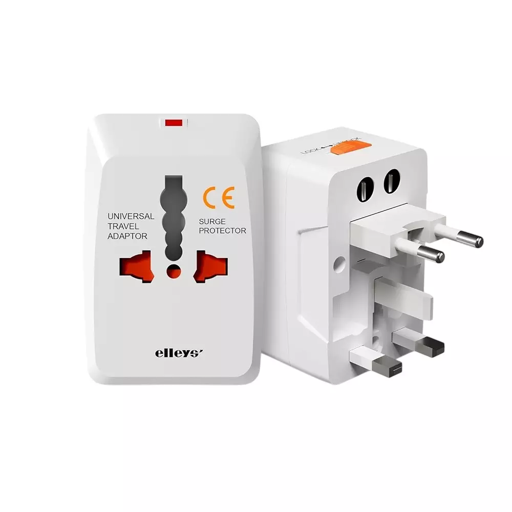 Elleys All in one Worldwide Universal Travel Adapter 6 A/ 13 A Current PC + ABS White