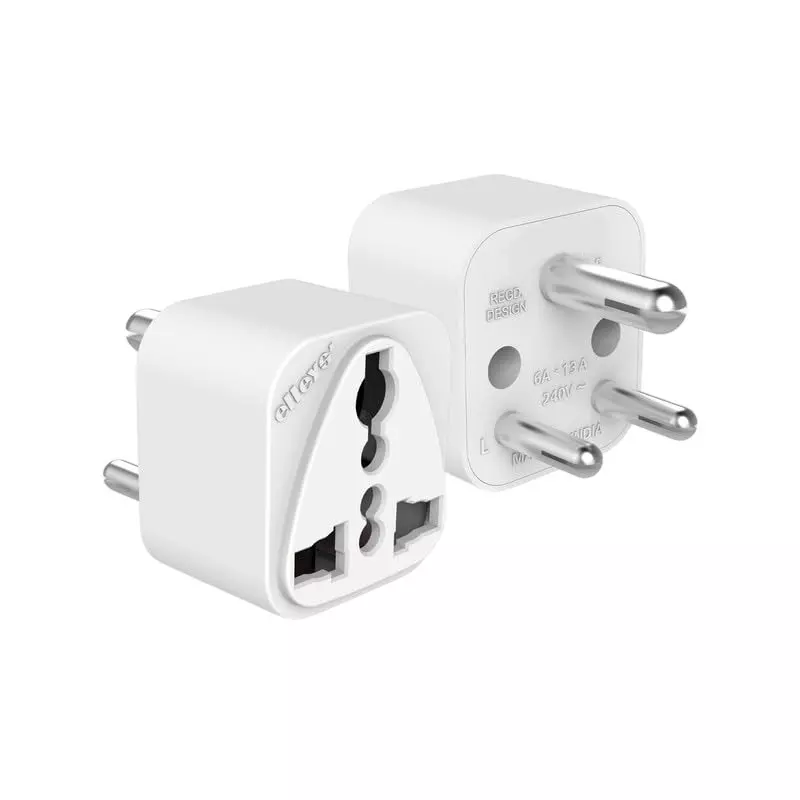 Hi-Fi ENZO 3 Pin Socket 6 A/ 13 A Current Type D Plug Adapter White (Pack of 6)