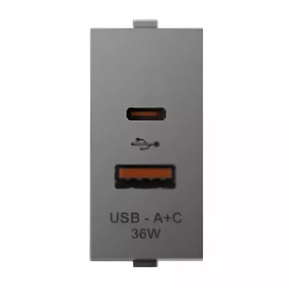 Cona A+C USB Charger Socket Olive 36 W 1 Module, M-167D (Pack of 20 Pcs)-picture-16