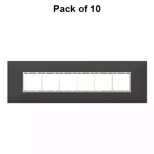 Cona Sleekwood Modular Plate Black 12 Modules (Horizontal) 1 Row, SWN 1111 (Pack of 10)