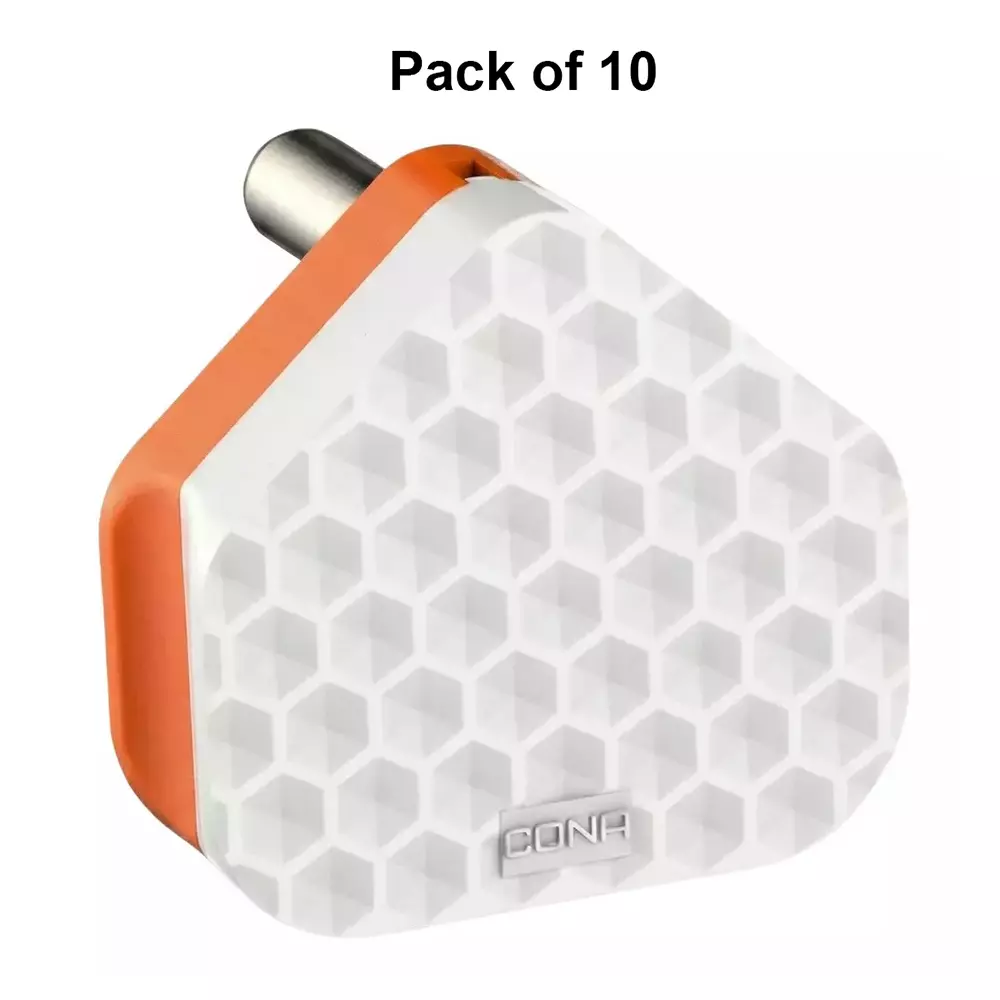 Cona 16 Amp Plug Top With Fireproof Base Prism White, 4904 (Pack of 10 Pcs)