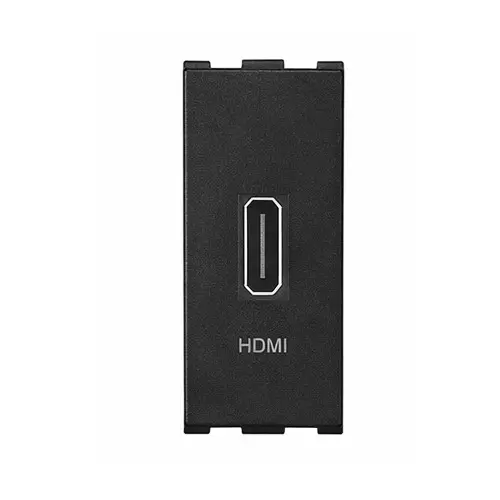 Anchor Roma Urban HD Multimedia Interface Socket SIngle Port 1 Module Black for Homes, Offices & Commercial Use, 66711B