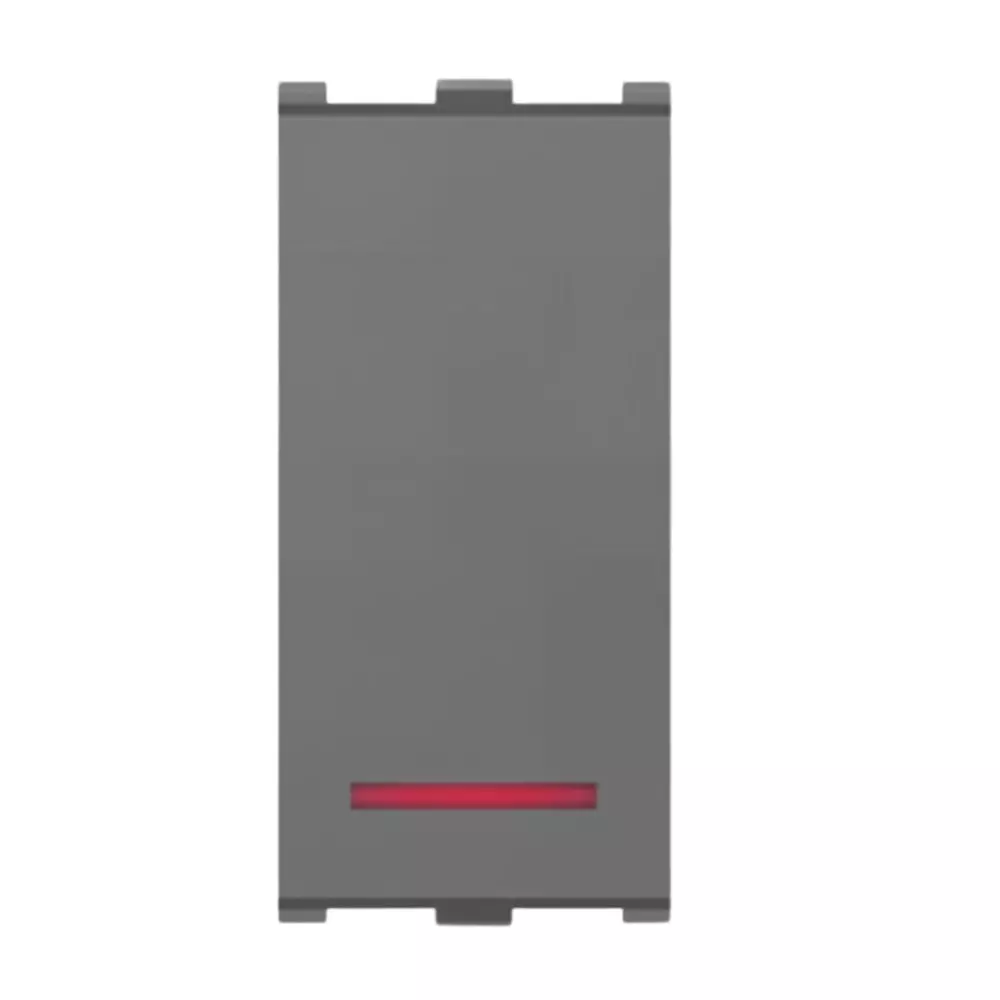 Anchor Roma Urban Switch With Indicator 1 Module 1 Way 10AX Graphite Black PVC Plastic for Industrial Use, 66111GB