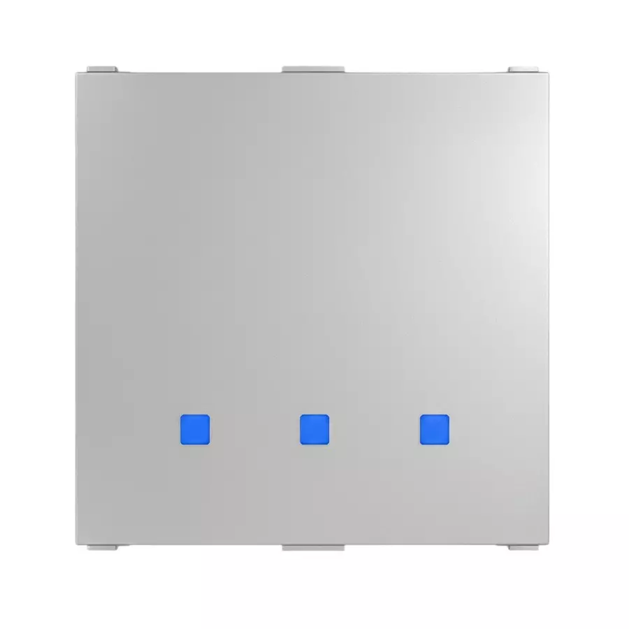 Anchor Roma Urban Smart Touch Switch 2 Module 5 A 3 Channel Silver PVC Plastic for Industrial and Home Use, 71023S