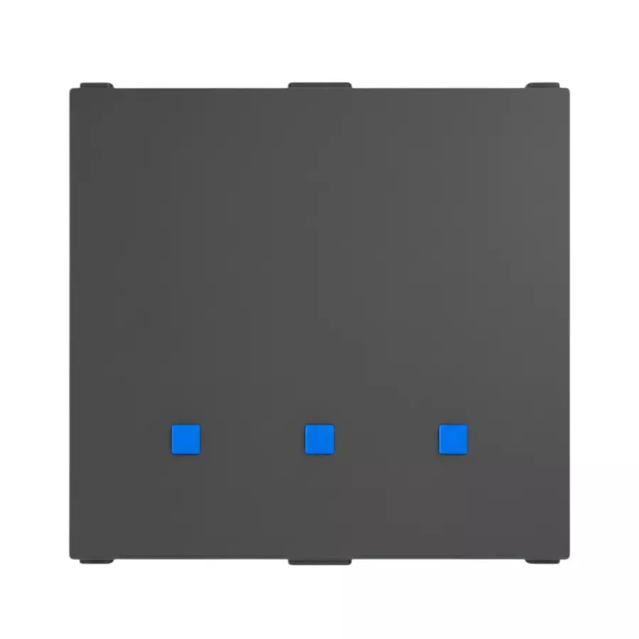 Anchor Roma Urban Smart Touch Switch 2 Module 5 A 3 Channel Graphite Black PVC Plastic for Industrial and Home Use, 71023GB