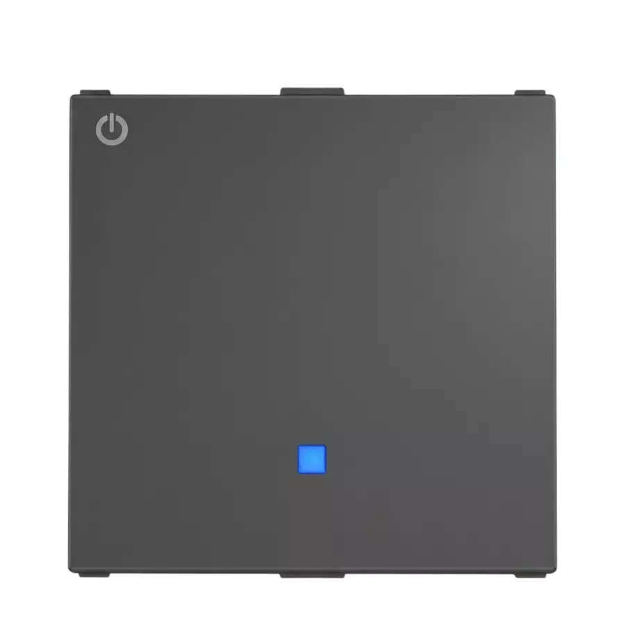 Anchor Roma Urban Smart Touch Switch 2 Module 16 A 1 Channel Graphite Black PVC Plastic for Industrial and Home Use, 71016GB