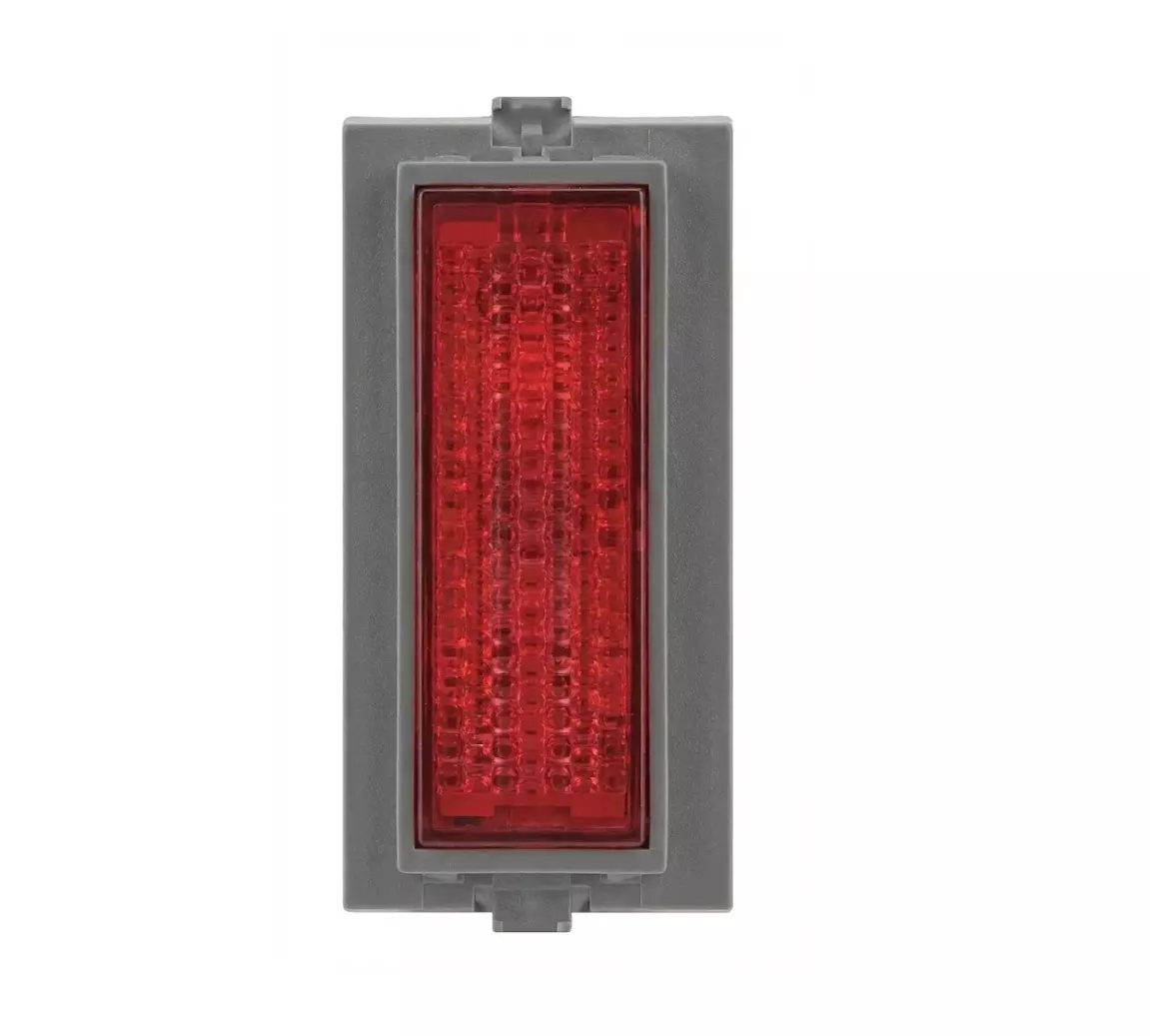 Anchor Rider Neon Red Indicator 1 Module Graphite Black PVC Plastic for Industrial and Home Use, 47682GB