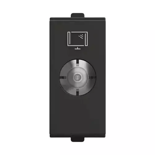 Polycab Etira TV Co-Axial Socket Coaxial TV Connector Dark Black 1 Module Polycarbonate for Industrial & Commercial Use