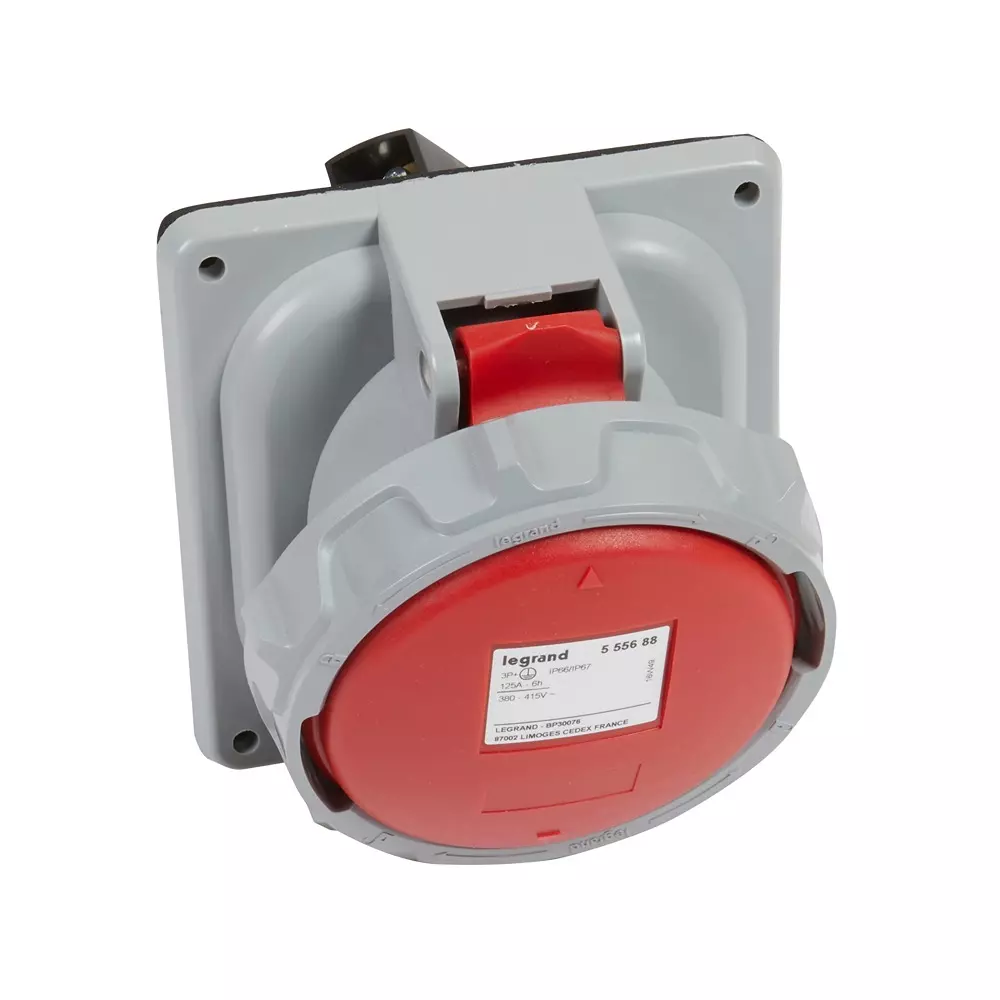 Legrand P17 Tempra Pro Series 125 A 380-415 V Panel Mounting Socket 3P+E Plastic Housing IP66/67, 5556 88