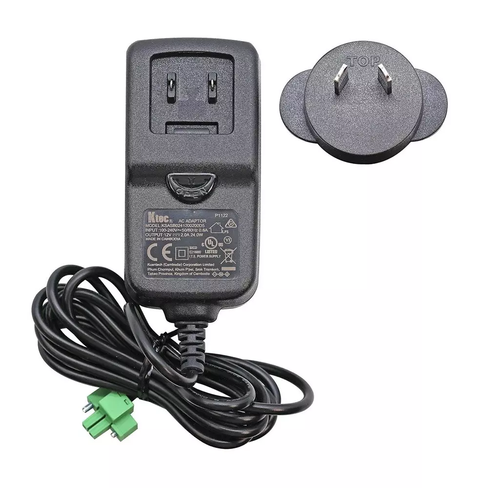 EDATEC Interchangeable Plug Wall Mount 1 Output 90 VAC to 264 VAC, ED-PSU1202-AU-3.5PL