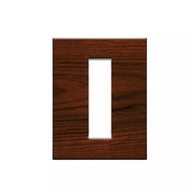 Gold Coast Cube Cover Plate 1 Module Teakwood Silver Plastic for Home & Office Use, G Max (TS)