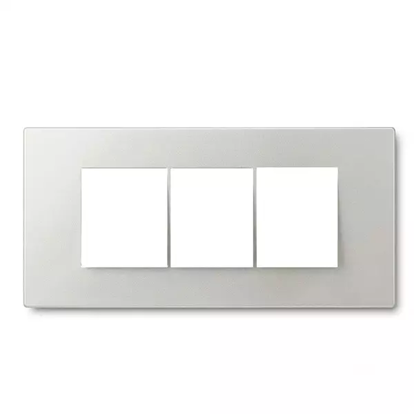Gold Coast Cube Cover Plate 6 Module Silver Plastic for Home & Office Use, 10225-SL