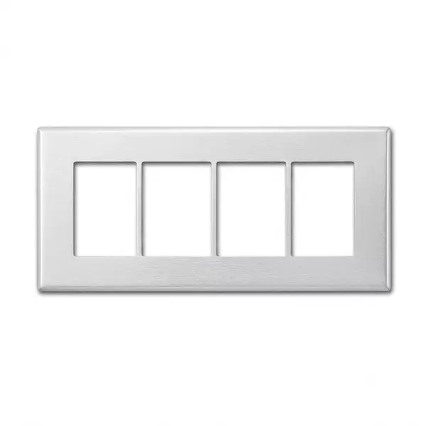 Gold Coast Cube Cover Plate Horizontal 8 Module Silver Plastic for Home & Office Use, 10226-SL
