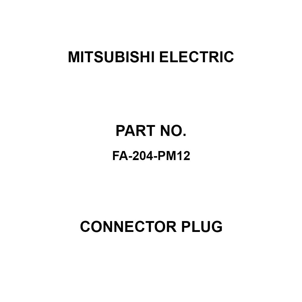 Mitsubishi Electric Connector Plug 4 Pole, FA-204-PM12