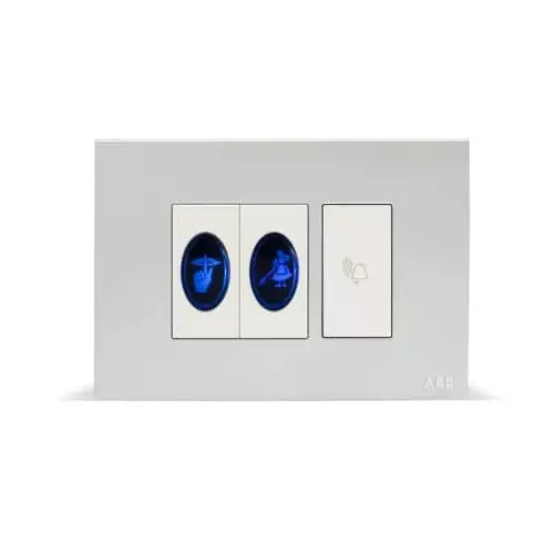 ABB IVIE DND and MMR Internal & External Switch 3 Module Euro White Plastic 240 V AC Rated Voltage for Home & Office Use, 1SYK100001A1055