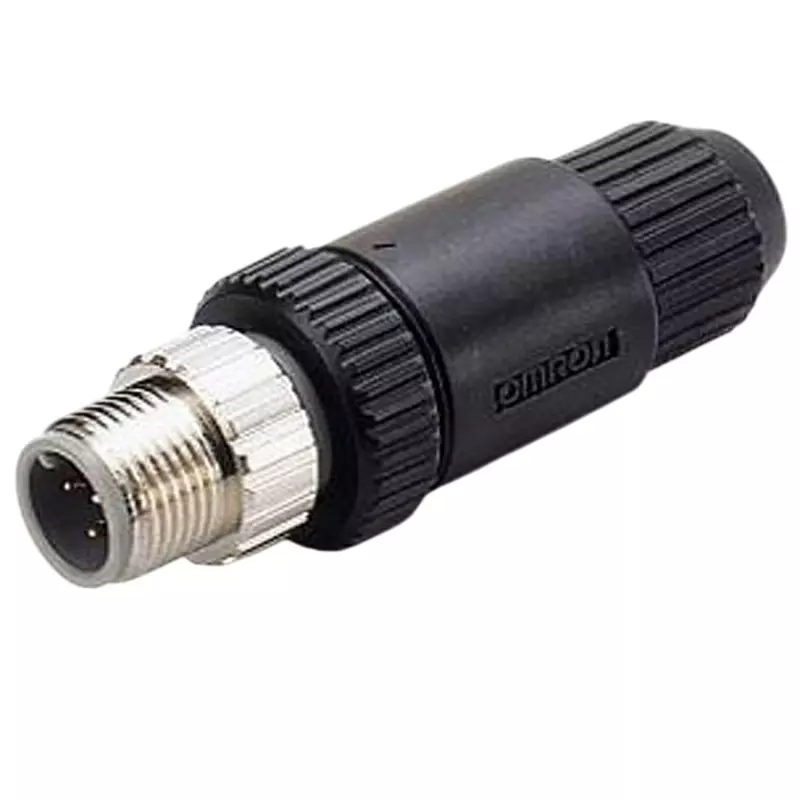 Omron Round Waterproof Connector Assembled Connector Plug (Crimp Type/Solder Type) AC/DC 250 V, 5 Pole, XS2 Series