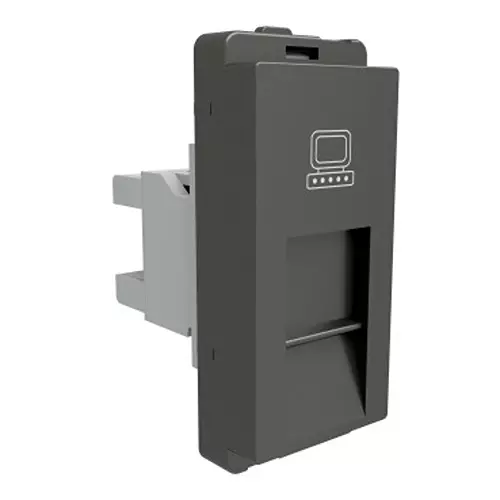 Schneider Electric Livia RJ11 Data Socket Data Outlet Shuttered 1 Module Polycarbonate Grey, P4045_PG_N