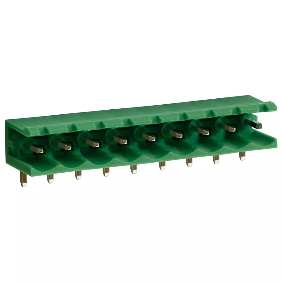 CAMDENBOSS Terminal Block, Header, 9Pos, R/A, Th, CTBP9358/9AO (Pack of 10)