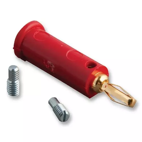 POMONA Banana Plug, Stackup, 5A, Screw, Red, 2944-2