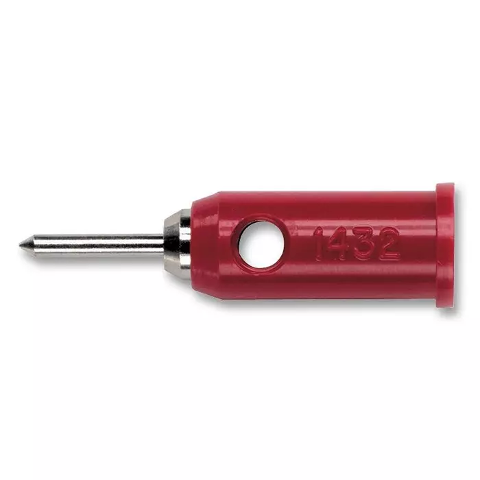 POMONA Adapter, 1Pos, Banana Jack-Tip Plug, Red, 1432-2 (Pack of 10)