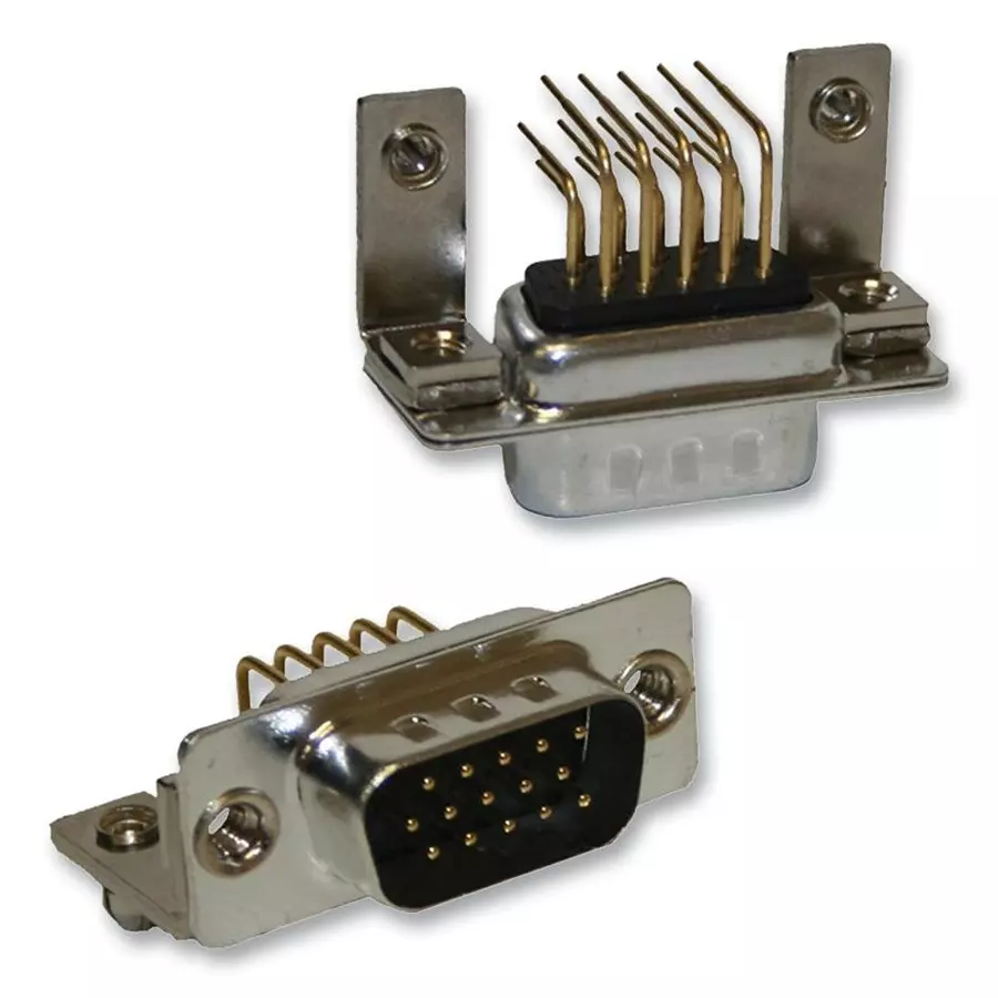 NORCOMP Hd D Sub, Plug, R/A, Tht, 15Way, 181-M15-113R141