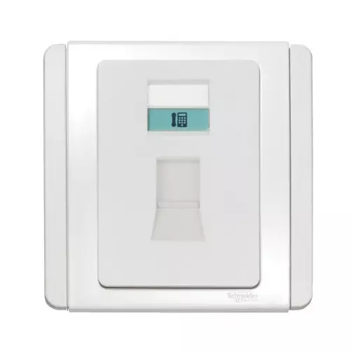 Schneider Electric Telephone Outlet Neo Series White Polycarbonate