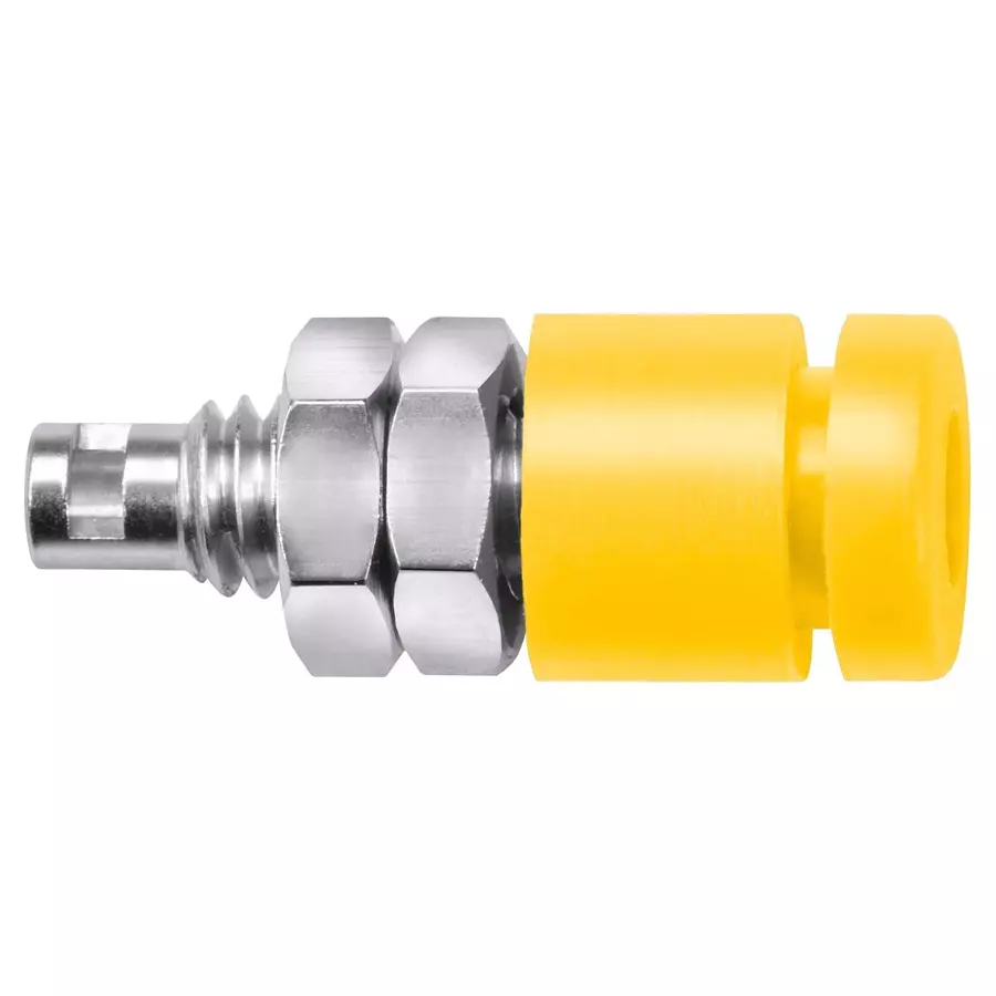 SCHUTZINGER CONN, BANANA, JACK, 10A, YELLOW, SOLDER, IBU 2011 NI / GE