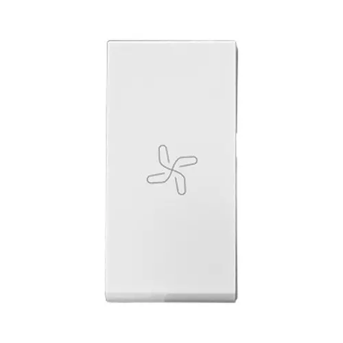 Legrand Switch with Fan Marking Allzy 6 Amp 1 Way 1 Module Glossy White, 6811 04 (Pack of 20 Pcs)