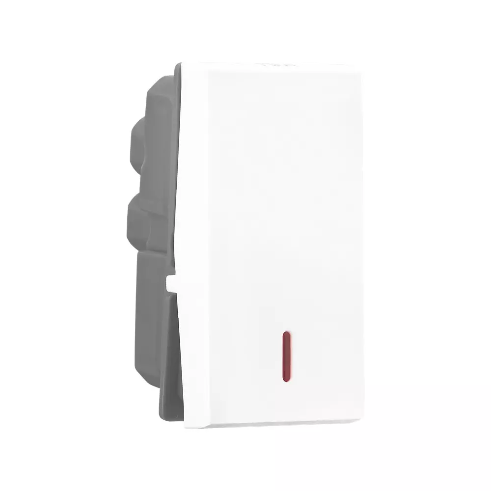 Legrand Switch with Indicator Allzy 20 Amp 1 Way 1 Module Glossy White, 6811 08 (Pack of 20 Pcs)