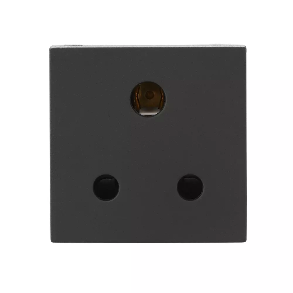 Legrand Socket with Shutter Allzy 6 Amp 2 Module Matt Black, 6812 24 (Pack of 20 Pcs)