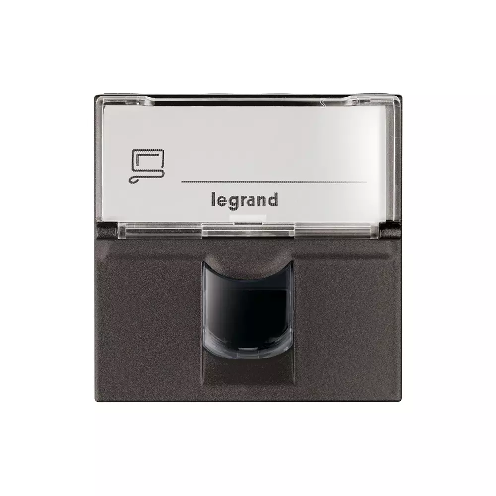 Legrand Information Socket RJ45 - Cat 6 Myrius Charcoal Grey 2 Module, 6794 66
