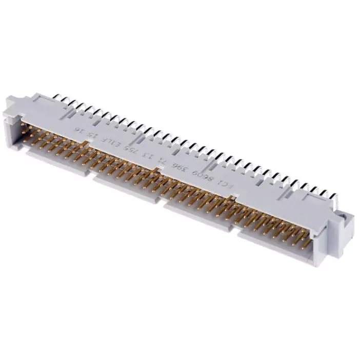 RS Pro Amphenol ICC 96 Way 2.54 mm Pitch Type C Class C2 3 Row Right Angle DIN 41612 Connector Plug, 86093967113755E1LF (Pack of 16)