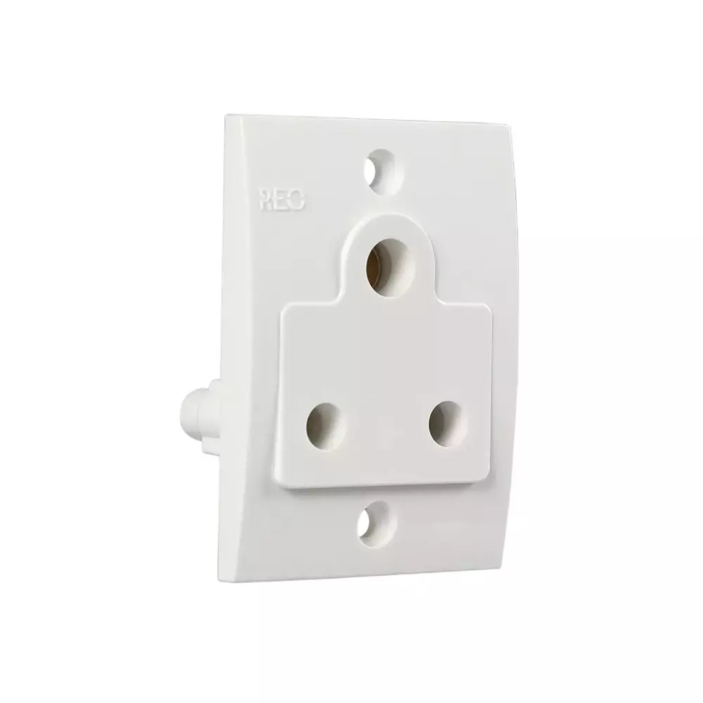 Reo by Havells Flair 3 Pin Socket Without Shutter 6 Amp Polycarbonate White, AHEKXOW063