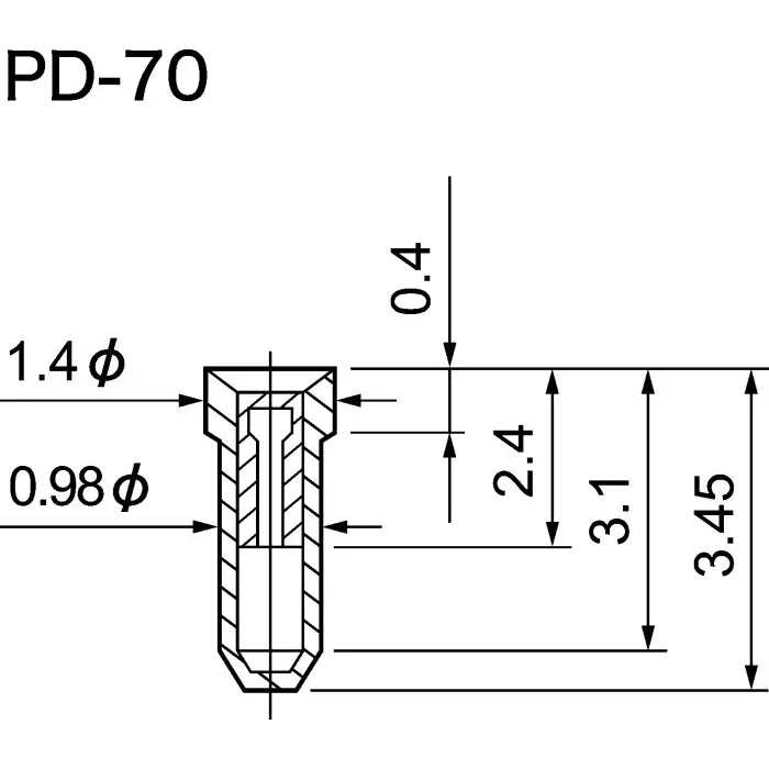 Mac8 Straight Through Hole Mount Socket Pin Solder Termination, PD-70 (Pack of 100)