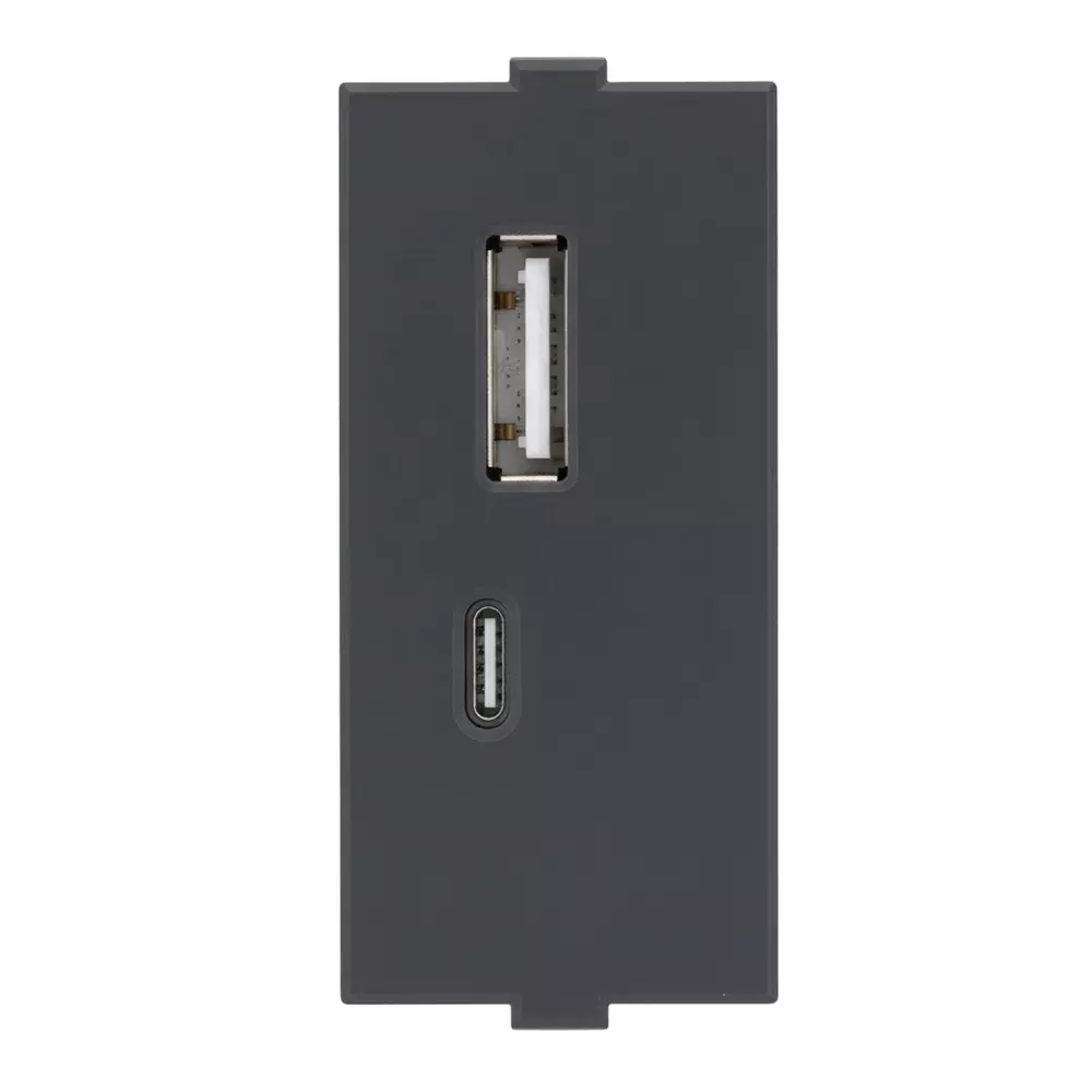 K9 Usb Charger With C Type 1 Module Black, 9145 (Pack of 20)