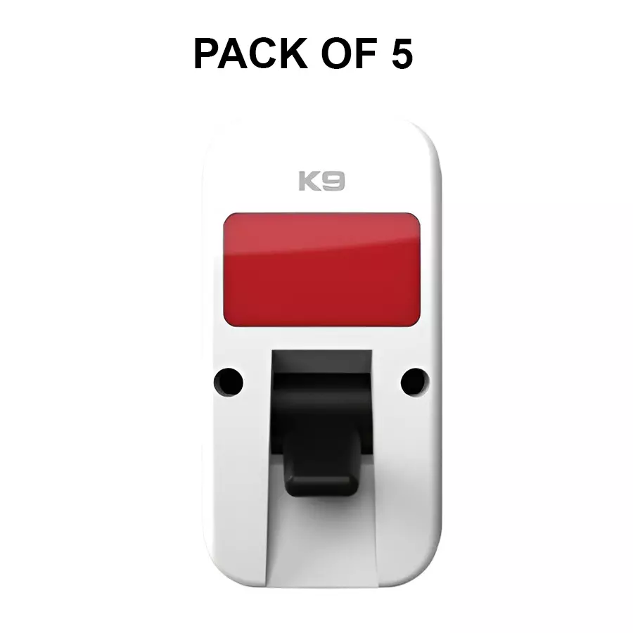 K9 Euro Double Pole Switch Surface Type White, 9651 (Pack of 5)