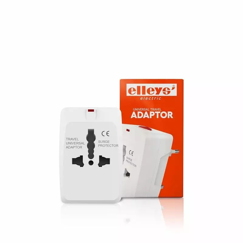Elleys All in one Worldwide Universal Travel Adapter 6 A/ 13 A Current PC + ABS White (Pack of 4)