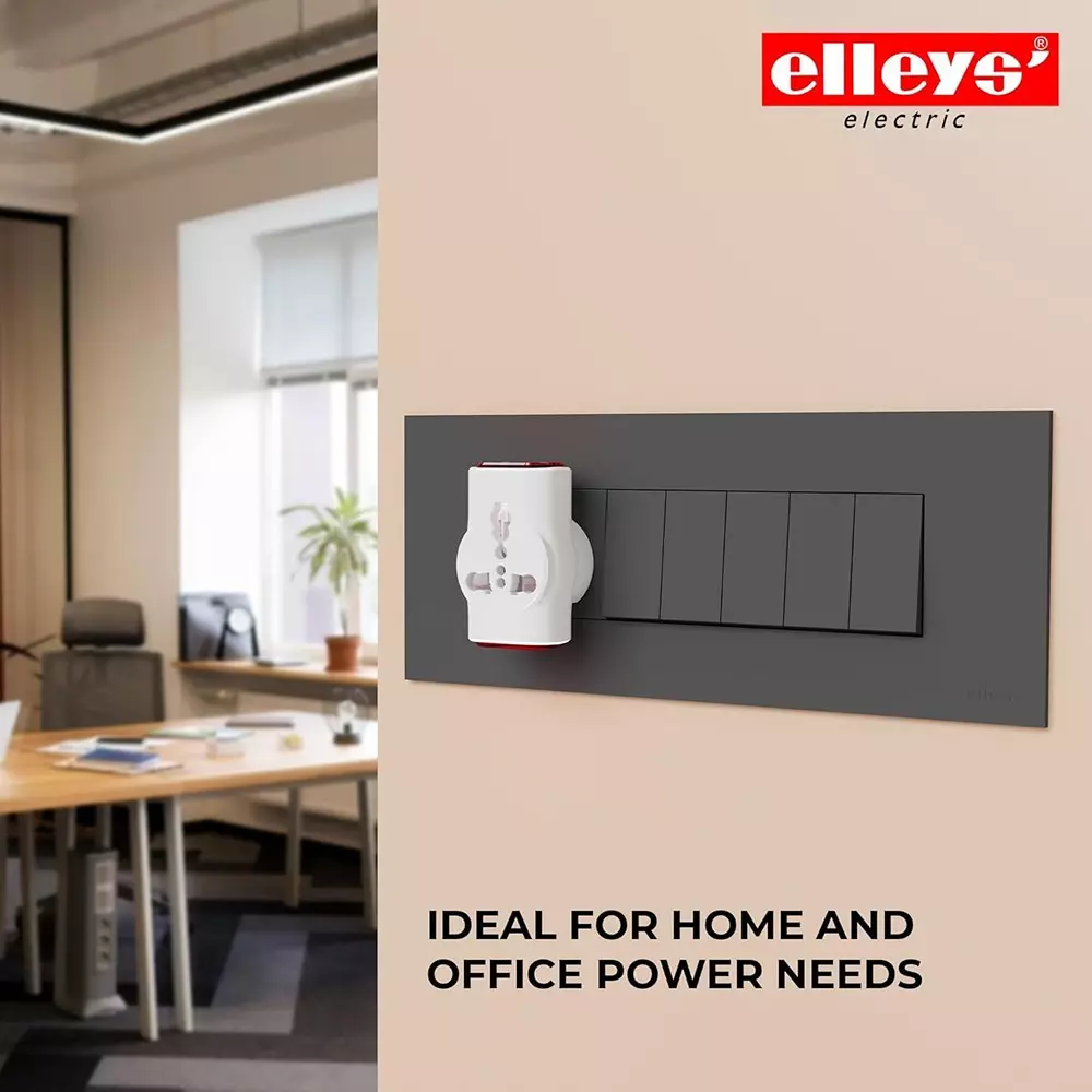 Hi-Fi Dingo 3 Pin Multi Plug Universal Socket Travel Adaptor 6 & 16 A Current White, Red