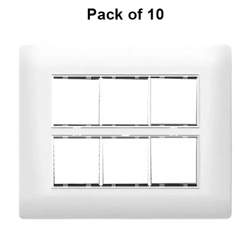 Cona Sleekwood Modular Plate White 12 Modules (Horizontal) 2 Row, SWN 1112 (Pack of 10)