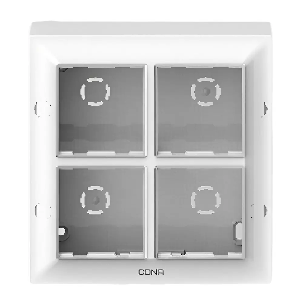 Cona Surfy Modular Surface Gang Box White 8 Modules(Square), SB 1108 (Pack of 10)