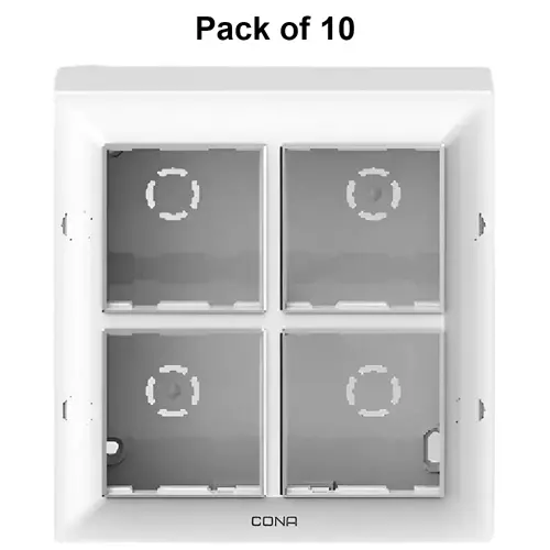 Cona Surfy Modular Surface Gang Box White 8 Modules(Square), SB 1108 (Pack of 10)