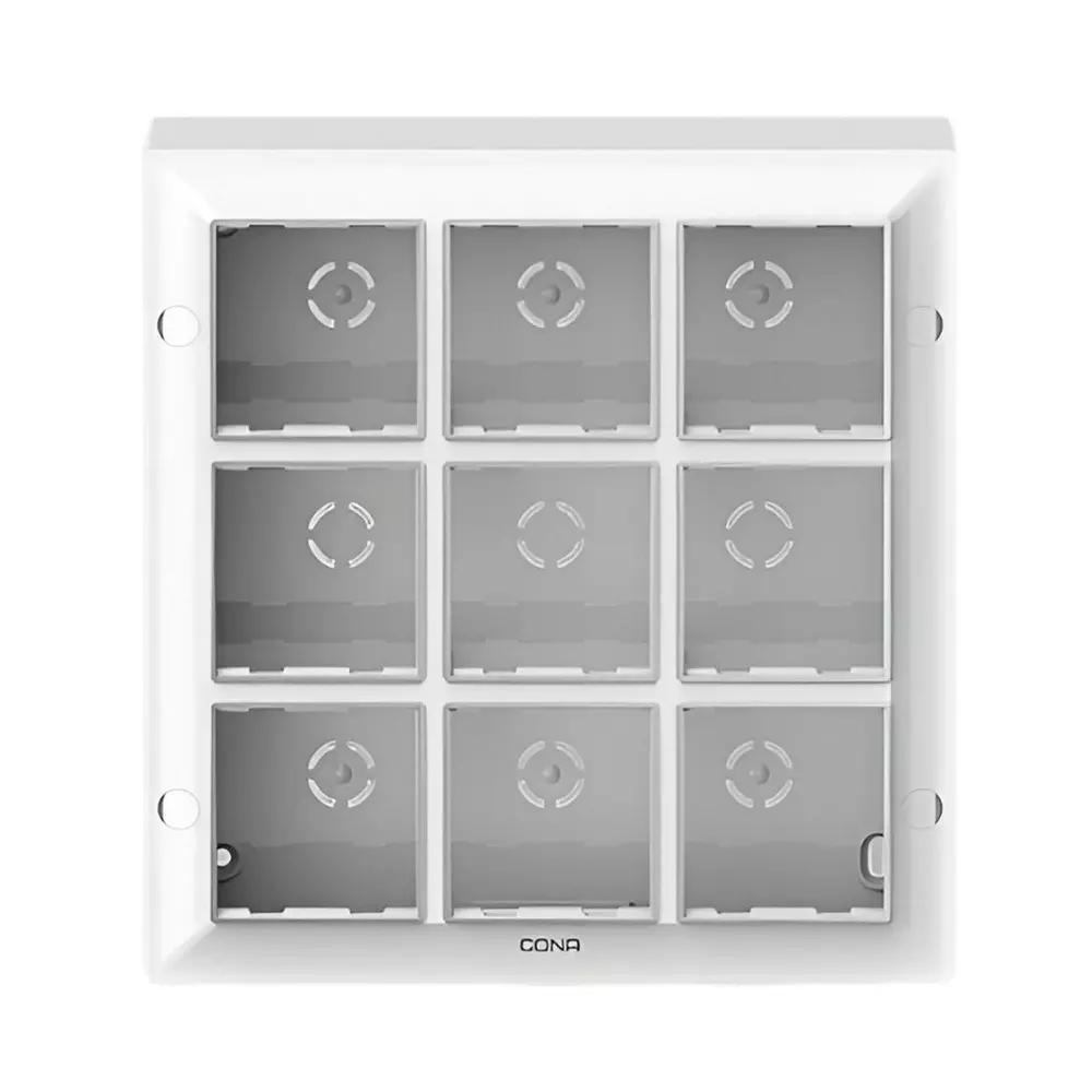 Cona Surfy Modular Surface Gang Box White 18 Modules, SB 1112 (Pack of 10)