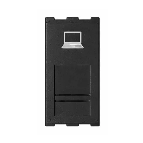 Anchor Roma Urban Cat 6 Computer Socket 1 Module Black for Homes, Offices & Commercial Use, 66623B