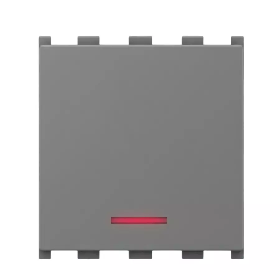 Anchor Roma Urban Switch With Indicator 2 Module 1 Way 10AX Graphite Black PVC Plastic for Industrial Use, 66211GB