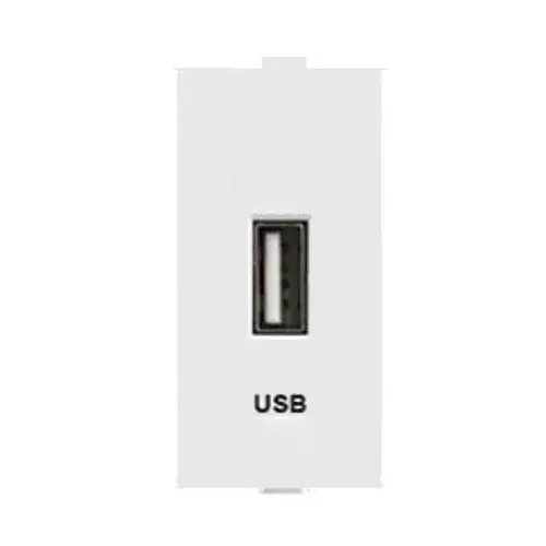 Anchor Roma Plus USB Type-A Fast Charger Switch 18 W 1 Module White PVC Plastic for Industrial Use, 289691