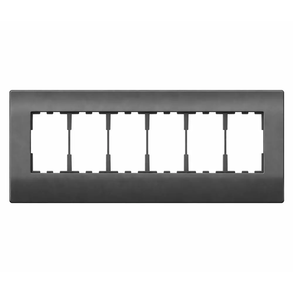 Anchor Roma Plus Cover Plates Modular 6 Module Black PVC Plastic for Industrial Use, 278206