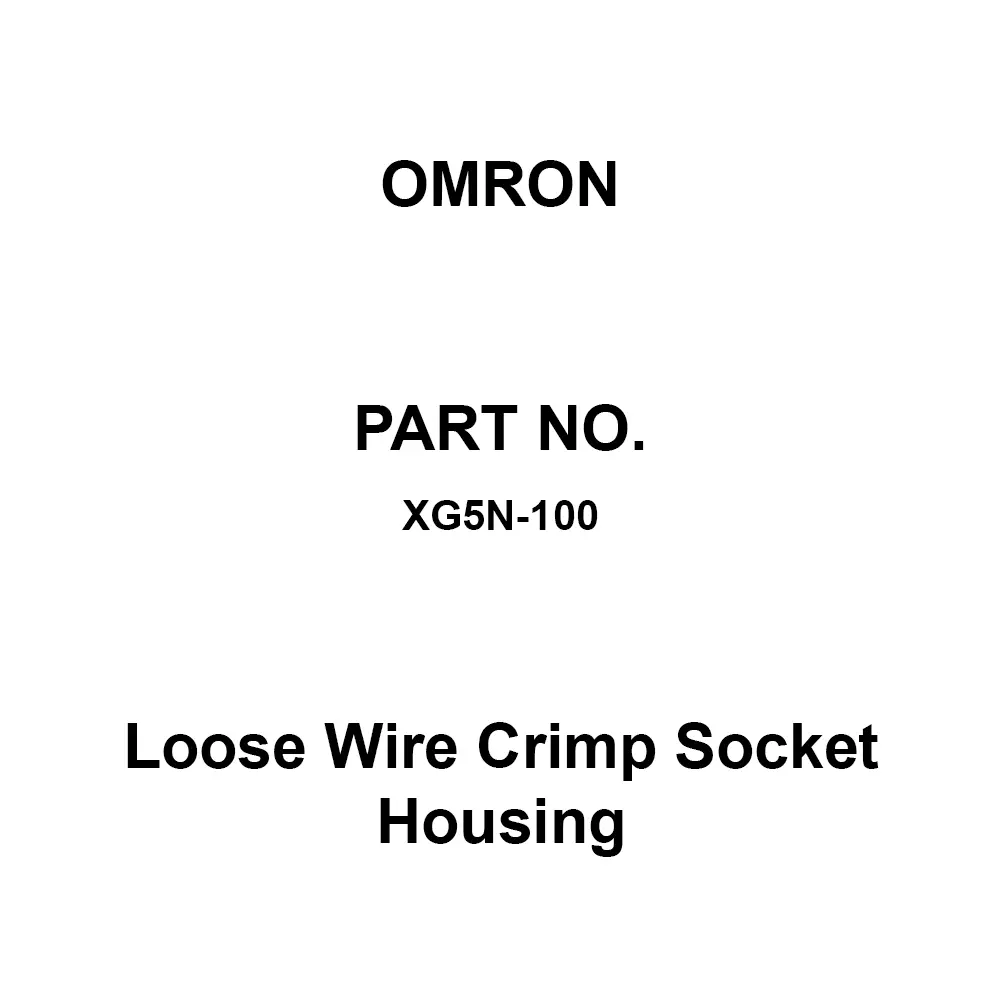 Omron Loose Wire Crimp Socket Housing 1000 mΩ or more at 500 V DC, XG5N-100