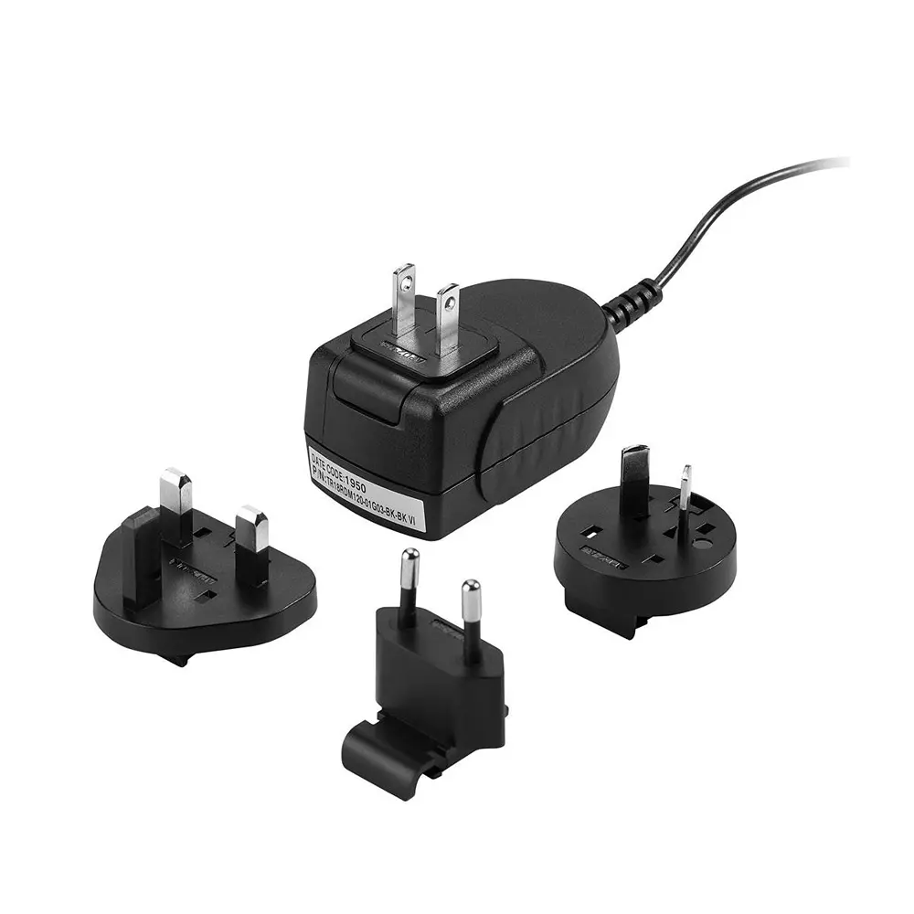 CINCON Interchangeable Plug Wall Mount 1 Output 80 VAC to 264 VAC, TR18RDM050-01G03 BK-BK VI