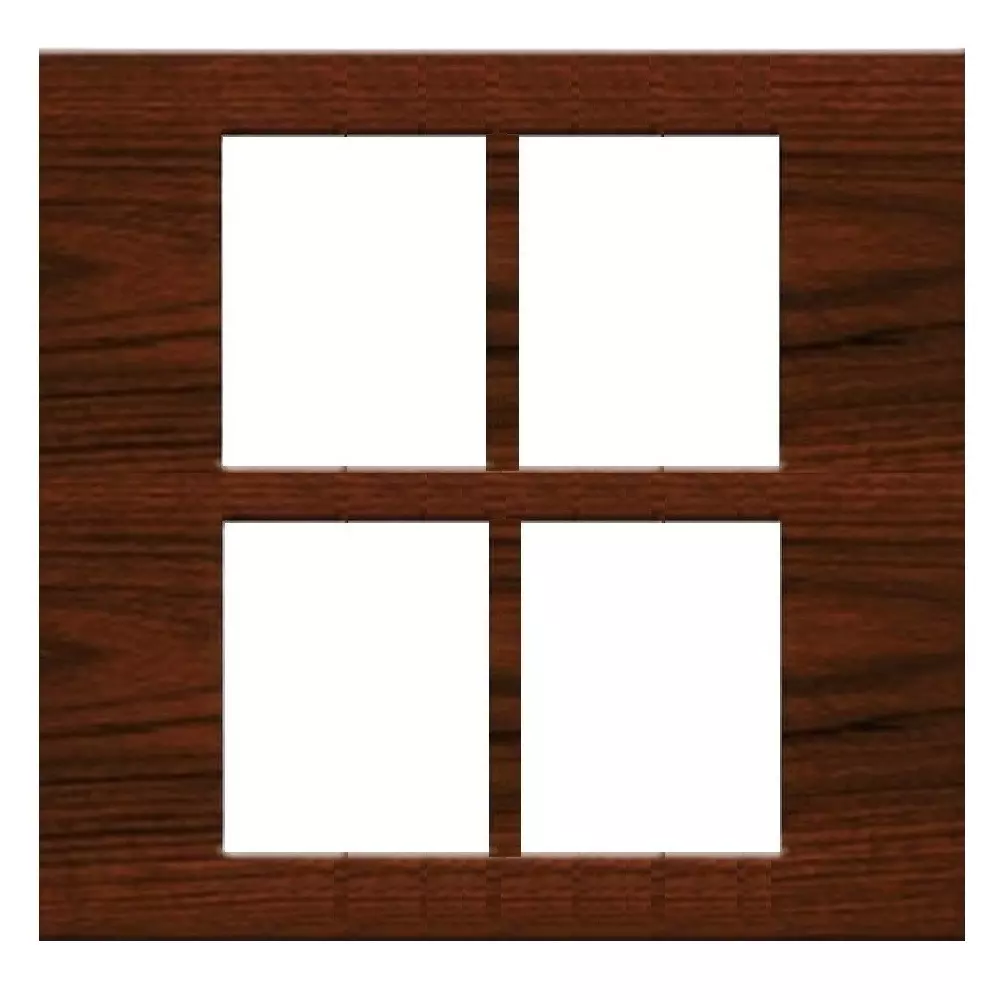 Gold Coast Cube Vertical Cover Plate 8 Module Teakwood Silver Plastic for Home & Office Use, (V) G Max (TS)